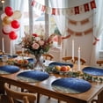 thumbnail image 5 of Navy Blue Ocean Waves Round 15 Inch Placemats Set of 4, Summer Beach Coastal Abstract HeatResistant Non Slip Place Mats for Dining Table, Wipeable Braided Kitchen Table Mats for Housewarming, 5 of 9