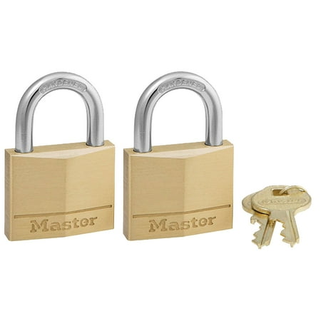 Padlock, Solid Brass Lock, 1-9/16 in. Wide, 140T (Pack of 2-Keyed Alike), PADLOCK APPLICATION: For indoor and outdoor use; Padlock is best used for.., By Master