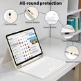 thumbnail image 3 of Funda con teclado JKSML para iPad Air de 11 pulgadas, M3/M2, 10,9 pulgadas, color crema, 3 of 8
