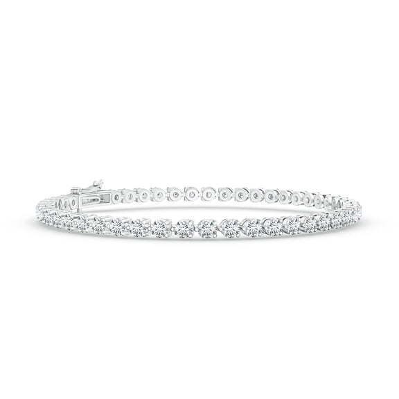 ANGARA Lab Grown Diamond Link Tennis Bracelet for Women in 14K White Gold (Size-2.4mm| Color-F-G| Clarity-VS) | April Birthstone, Anniversary, Jewelry Gift for Women | Lab-Grown Diamond Bracelet