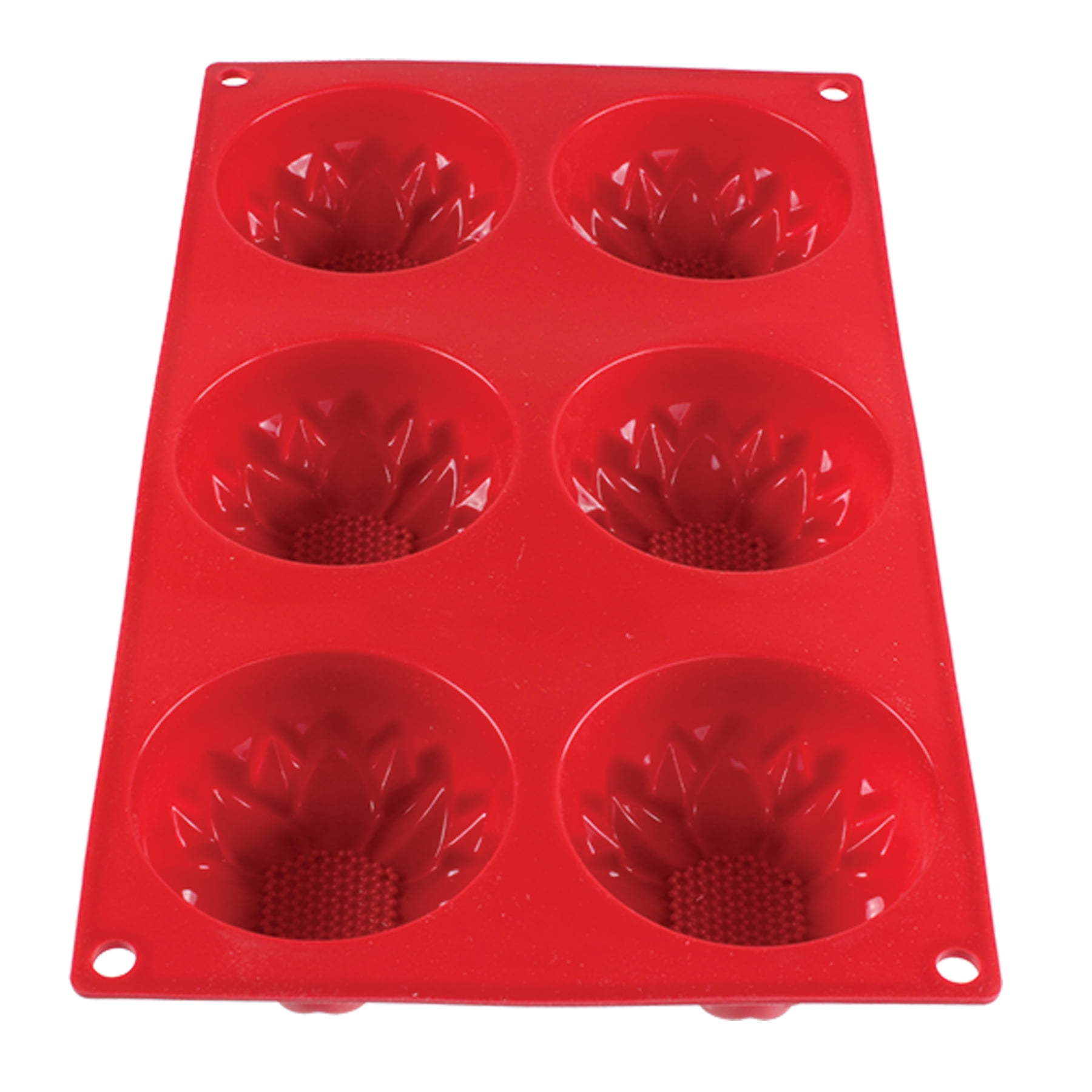 Excellante 3.89 Oz Dahlia High Heat Silicone Baking Mold, 6 Cavities