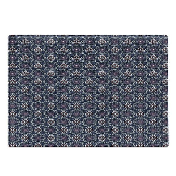 Boho Cutting Board, Folk Mediterranean Style Complex Jumble Motifs, Decorative Tempered Glass Cutting and Serving Board, in 3 Sizes, by Ambesonne