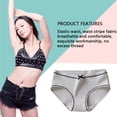 thumbnail image 5 of TureClos Women Elastic Underwear Girl Cotton Briefs Breathable Moisture Wicking light grey L, 5 of 9