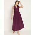 thumbnail image 2 of Moomaya Solid Wrap Style Maxi Dress, Sleeveless V-Neck A-Line Party Dress, 2 of 8