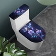 thumbnail image 2 of HELLHERO Polyester Toilet Cover Toilet Lid Seat Cover Set Soft Elastic Bottom Elastic Edge Reusable Stretch for 17x21 Inches, Colorful Dragonfly Rose Design, 2 of 6
