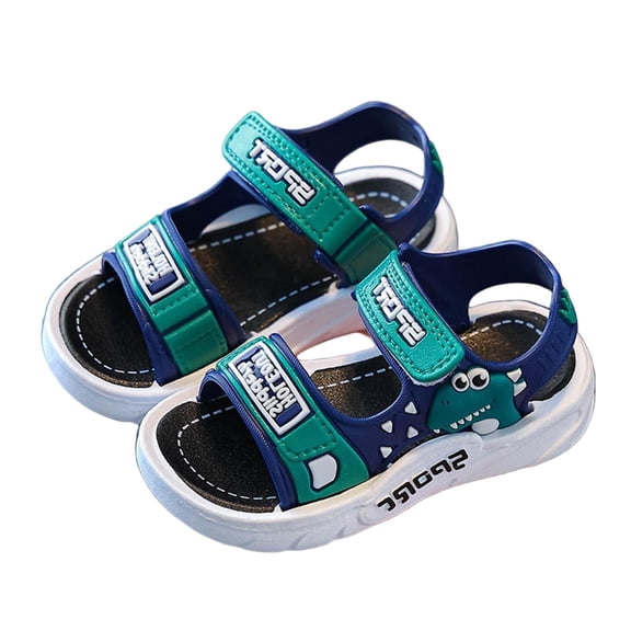 HomeGardon Adjustable Sandals for Boys Hook and Loop Boys' Fashionable Outdoor Sandals Soft Soled Beach Shoes Indoor and Home Sandals