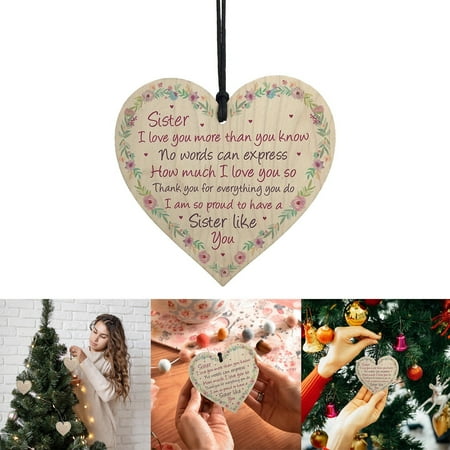 

Sisters Love Wooden Single Printing Pendant Christmas Tree Pendant Love Pendant Friendship Love Christmas Tree Pendant Chandelier Long
