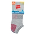 thumbnail image 4 of Hanes X-Temp Women's No Show Socks, Extended Sizes, 6-Pairs Pink Grey Accent Design 8-12, 4 of 6