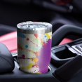 thumbnail image 4 of 30oz Colorful Paint Splash Burst Tumblers Stainless Steel Tumbler with Lid and Straw,Vacuum Insulated Double Wall Travel Tumbler Cups Mug with Cleaning Brush for Coffee,Tea, 4 of 7