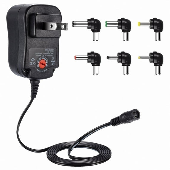 12W Universal Charger AC/DC Adapter Switching Power Supply with 6 Selectable Adapter Plugs (can't work with Laptop)