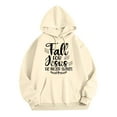 thumbnail image 2 of Fall For Jesus He Never Leaves Hoodies for Women 2025 Thanksgiving Funny Christian Graphic Sweatshirt Pullover Tops, 2 of 5