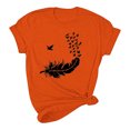 thumbnail image 4 of Dadaria T-Shirt Orange pour Femmes Manches Courtes Col Rond Été Chandail Blouses 2TG, 4 of 6