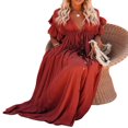thumbnail image 1 of AMERTEER Women‘s Dress Knot Breasted Smock Backless Robe Sun Proof Clothes, 1 of 6