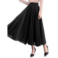 thumbnail image 2 of Lnzyyephy Women Mesh Skirt Solid Multilayer Pleated High Waist Lace Long Tulle Skirts for Wedding Party, 2 of 3