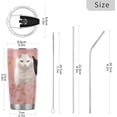 thumbnail image 3 of SKYSONIC Cats Tumbler Stainless Steel Double Wall Vacuum Reusable Insulated Mug with Straw and Built-in Coaste for Cold and Hot Beverages, 12oz, 3 of 7