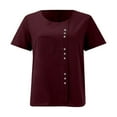 thumbnail image 5 of TYGHBN Trendy Women's T Shirts Casual Round Neck Top for Everyday Wear for Summer Easy To Pair with Jeans Or Casual Pants Women Shirts Size Medium Short Sleeve Athletic Top Summer Casual Tops for, 5 of 6