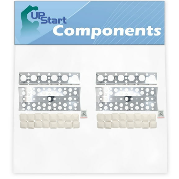 2 Pack BBQ Grill Heat Shield Plate Tent Replacement for Turbo Cg4tdbrn, 720 0057 3b, 720 0057 4b, 750 0058 4brb, Cg3ckw, Cg3ckwn, Cg3tcbn, Cg3tcbrn - Stainless Steel Flame Tamer, Burner Cover 16 1/2"