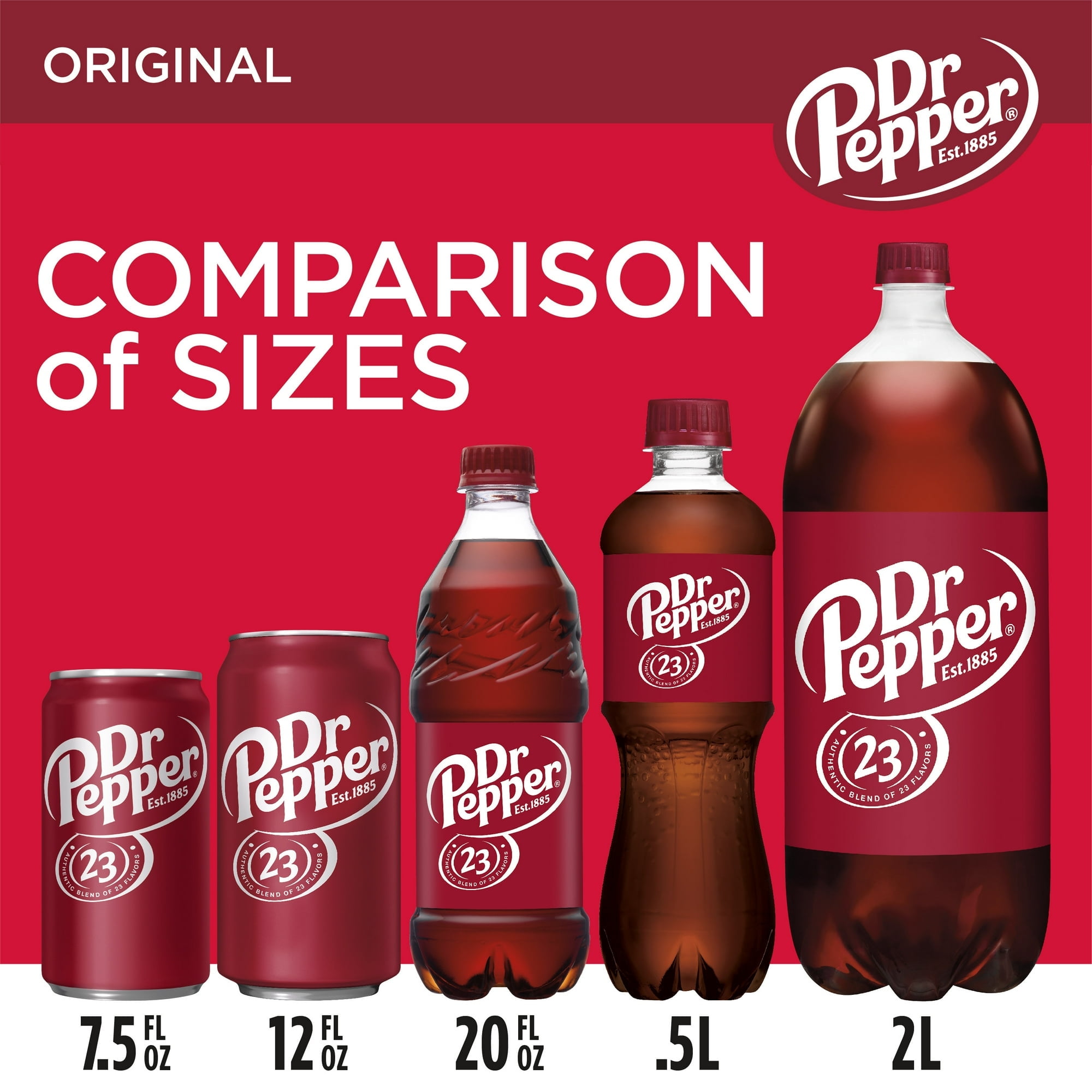 Dr Pepper Soda Pop, 2 L, Bottle (Pack of 4)