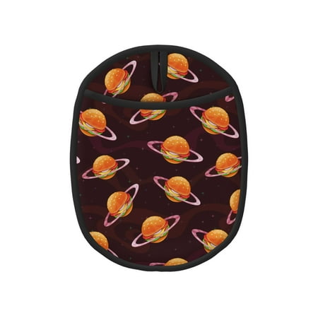 

Space Hamburger Pattern Pot Holders for Kitchen - Heat Resistant Oven Mitts Hot Pads with Pocket Non Slip Silicone Pot Holders Cuteness Hanging Loop Potholders for Kitchen Baking