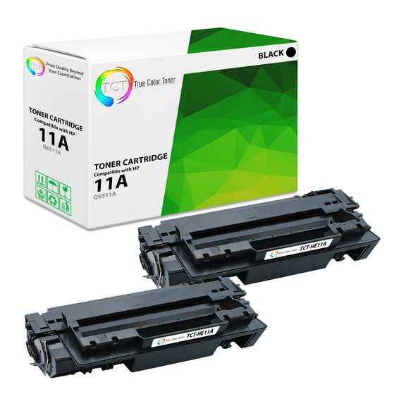 TCT 11A Toner Cartridge 2 Pack - Premium Compatible Replacement for 11A Q6511A Black