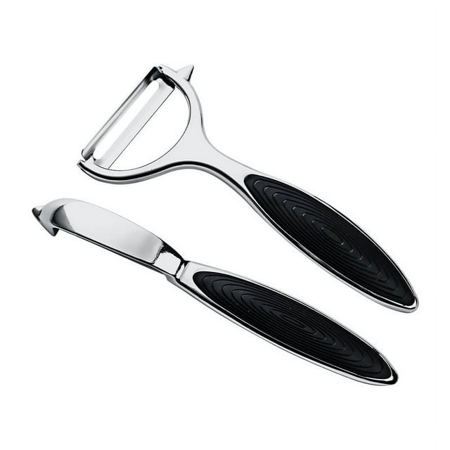 2 peladores de verduras y patatas para cocina, pelador de hojas giratorias de acero inoxidable ultra afilado (en forma de I y en forma de Y), con mango ergonómico antideslizante, buen agarre, pelador