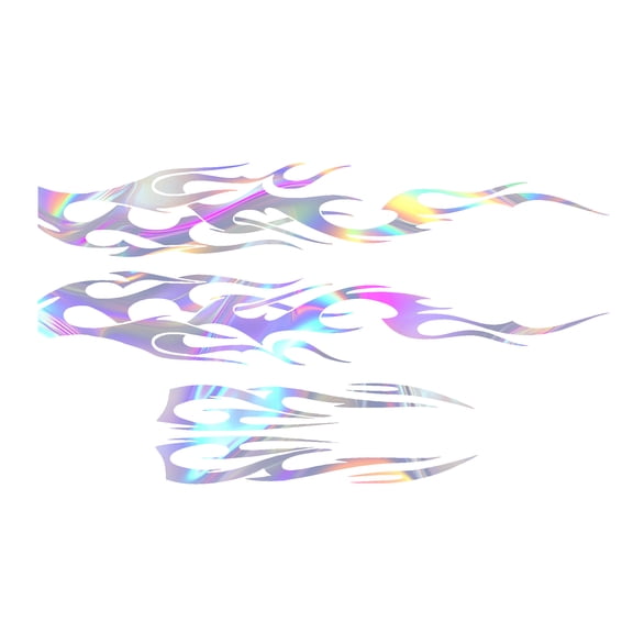 Unique Bargains Large Flame Small Flame Pattern Car Bumper Sticker Decal Waterproof Colorful Motorbike Window Laptops Suitcase Scratch Blocking Sticker 150x25cm 25x12cm