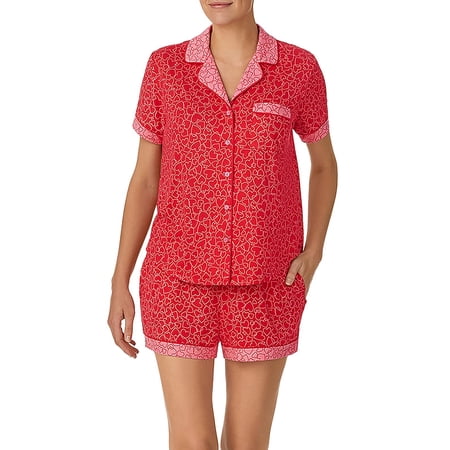 Kate Spade New York Womens Heart Print Boxer Short Set