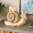 thumbnail image 2 of DecMode 12" Snail Garden Sculpture with Rabbit and Green Accents, 2 of 9