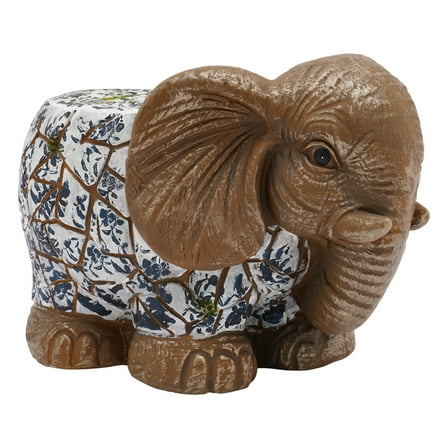 2 PCS Elephant Shape Decorative Garden Stools Garden Seats Brown