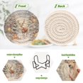 thumbnail image 4 of Christmas Trees Deer Snow Gifts Lambs 6 Pcs Drink Coasters with Holder Absorbent Coasters Woven Coasters for Drinks Table Desk Protection Home Decor, 4 of 7