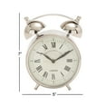 thumbnail image 4 of DecMode 7" Silver Stainless Steel Clock with Bell Style Top, 4 of 10