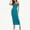 Mint Green, variant on Women's off Shoulder Ribbed Midi Dress, Solid Sleeveless Ruched Split Bodycon Summer Club Dress Sky Blue XL(XL)