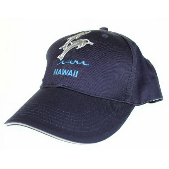 Hawaii Theme Cap Hats, Silver Dolphin Hawaii, Navy