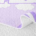 thumbnail image 5 of meiyoeat Purple Personalized Monogram Quilt Full,Rainbow Cloud Heart Initial Art Full Bedspread Sets For Girl,3-Piece, 5 of 7