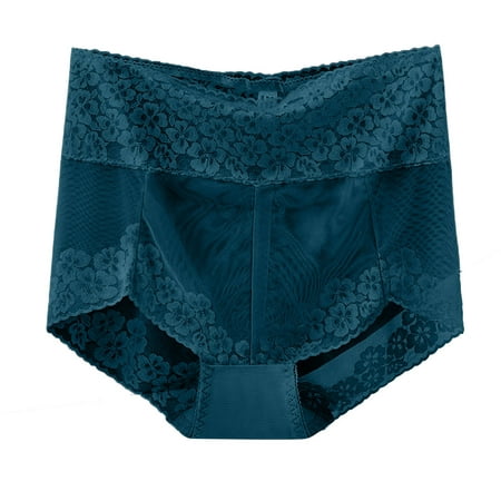 

ZHUASHUM Panties For Womens Ladies Waist High Waist Lace Mesh Waist Slim Thin Women Underwear Boyshort 3 Pack