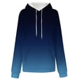 thumbnail image 3 of Up to 60% off Blouses for Women Women's Winter Gradient Printed Plush Casual Long Sleeved Hooded Sweater, Dark Blue S, 3 of 4
