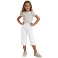 thumbnail image 6 of Fengactive Little Girls Straight Leg Dress Capri Pants High Waisted Office Work Pants Capris for Girls with Pockets, 6 of 9