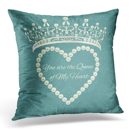 Abstract Damask Pearl - USART Royal are Layered Separately in Easy Love Valentine Damask Grey Blue Color with Tiara Heart of Pearls Pillow Case Pillow Cover 20x20 inch