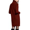 thumbnail image 3 of Fashnice Robe Chandail pour Femmes, Mini Robe à Enfiler, Col Roulé, Ample et Chaude, Bordeaux 2TG, 3 of 4