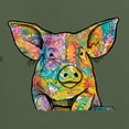 thumbnail image 2 of Dean Russo The Pig Animal Lover Mens Premium Tri Blend T-Shirt, Military Green, Medium, 2 of 6