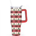 thumbnail image 2 of Christmas Tree Stripes Snowflakes 40 Oz Tumbler with Handle Lid and Straw Stainless Steel Double Walled Vacuum Insulated Cup Merry Christmas Gifts Tumbler for Women Men Friends Outdoor Indoor, 2 of 6