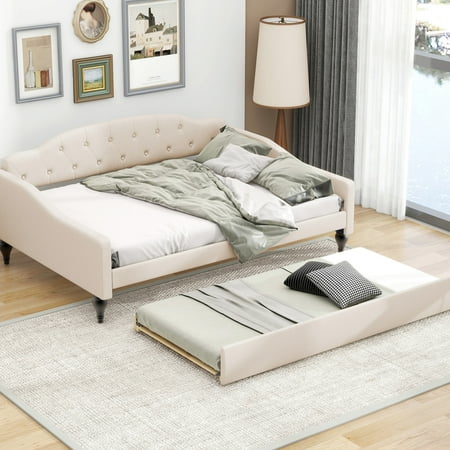 beige multifunctional tufted daybed stable product