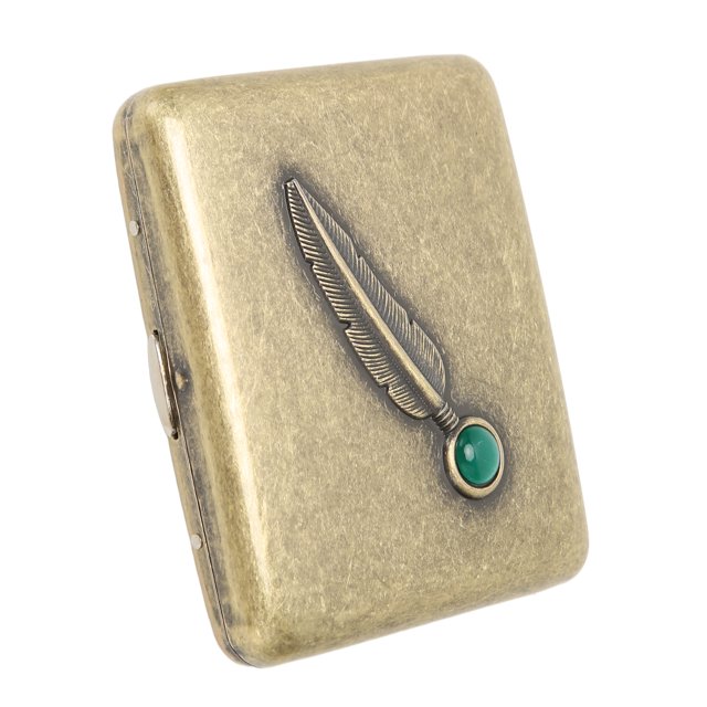 Caja De Cigarrillos De Metal, Caja De Cigarrillos De Bronce Retro Clip De Resorte De Doble Cara Soporte De Bolsillo Clip De Resorte De Doble Cara Latón Abierto Para 20 Cigarrillos
