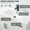 thumbnail image 2 of Eclife 30-inch Rectangular Integrated Bathroom Sink, Single Hole, With Overflow, White, 2 of 11