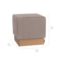 thumbnail image 2 of Seville Classics The Vineyard Collection Cork Storage Ottoman Cushioned Fabric, Padded Seat for Bedroom, Dorm, Loft, Living Room, Entryway, Hallway, Taupe, 15" Cube, 2 of 6