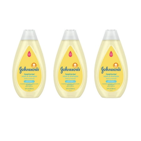 Johnson's Head-To-Toe Tearless Baby Wash & Shampoo, 3 x 16.9 fl. oz