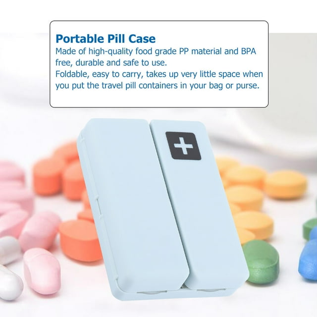 Growcolor 7 Compartments Portable Medicine Case Foldable Magnetic P-ill Box Organizer (??)