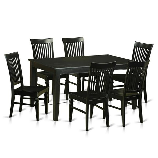 Wood Seat Dining Room Sets Small, 6 Piece Black Dining Room Set