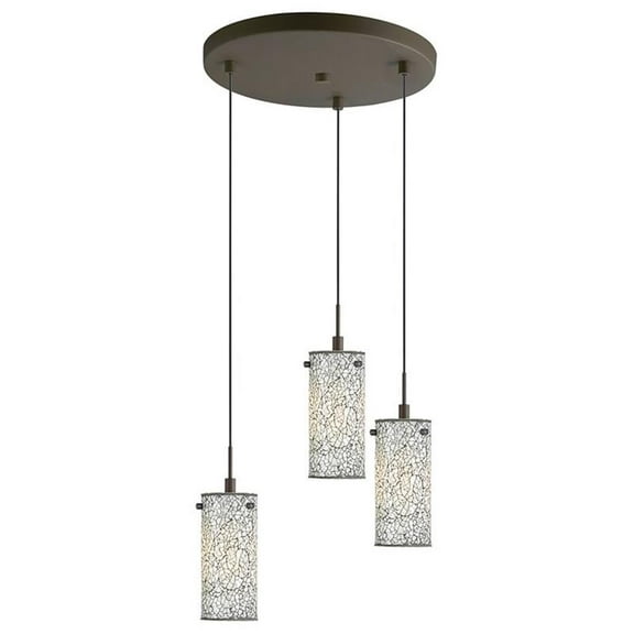 Woodbridge Lighting Tube 3-Light Metal Cluster Pendant in Bronze