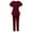 Rose Red, variant on Women's Solid Color Tie Waist Scrub Set Short Sleeve Elastic Pants Medical Uniform Workwear